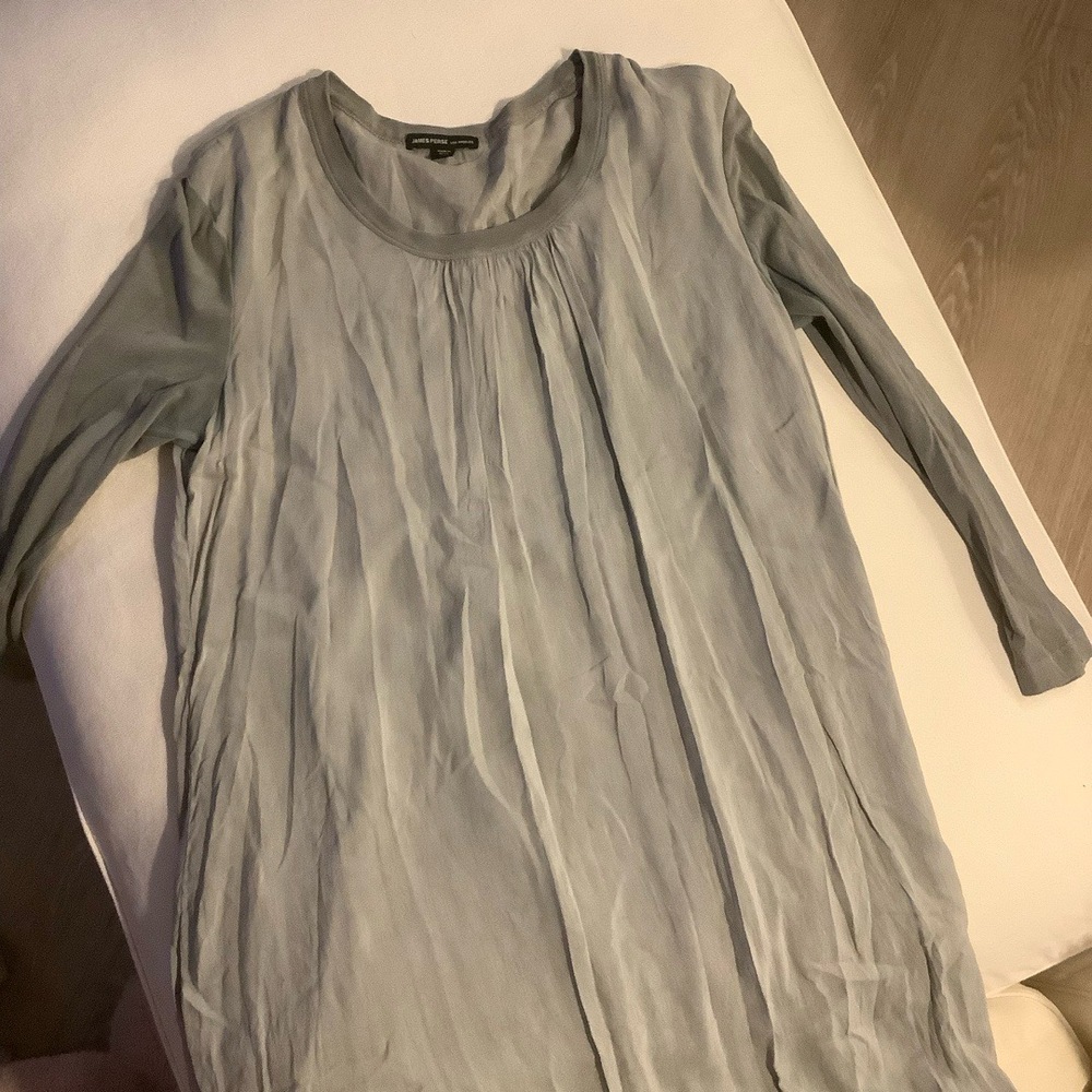 James Perse Dress Womens Size 3 Grey Loose Fitting Pockets Super Soft